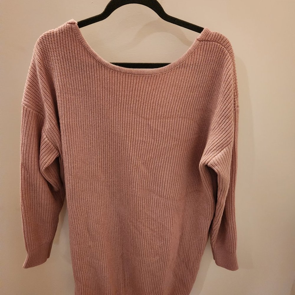 Light Pink, Criss-Cross Back Sweater